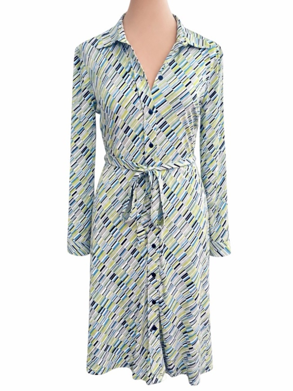 Vintage Y2K * The Limited * 100% Silk Button Up Belted Shirt Dress size small S